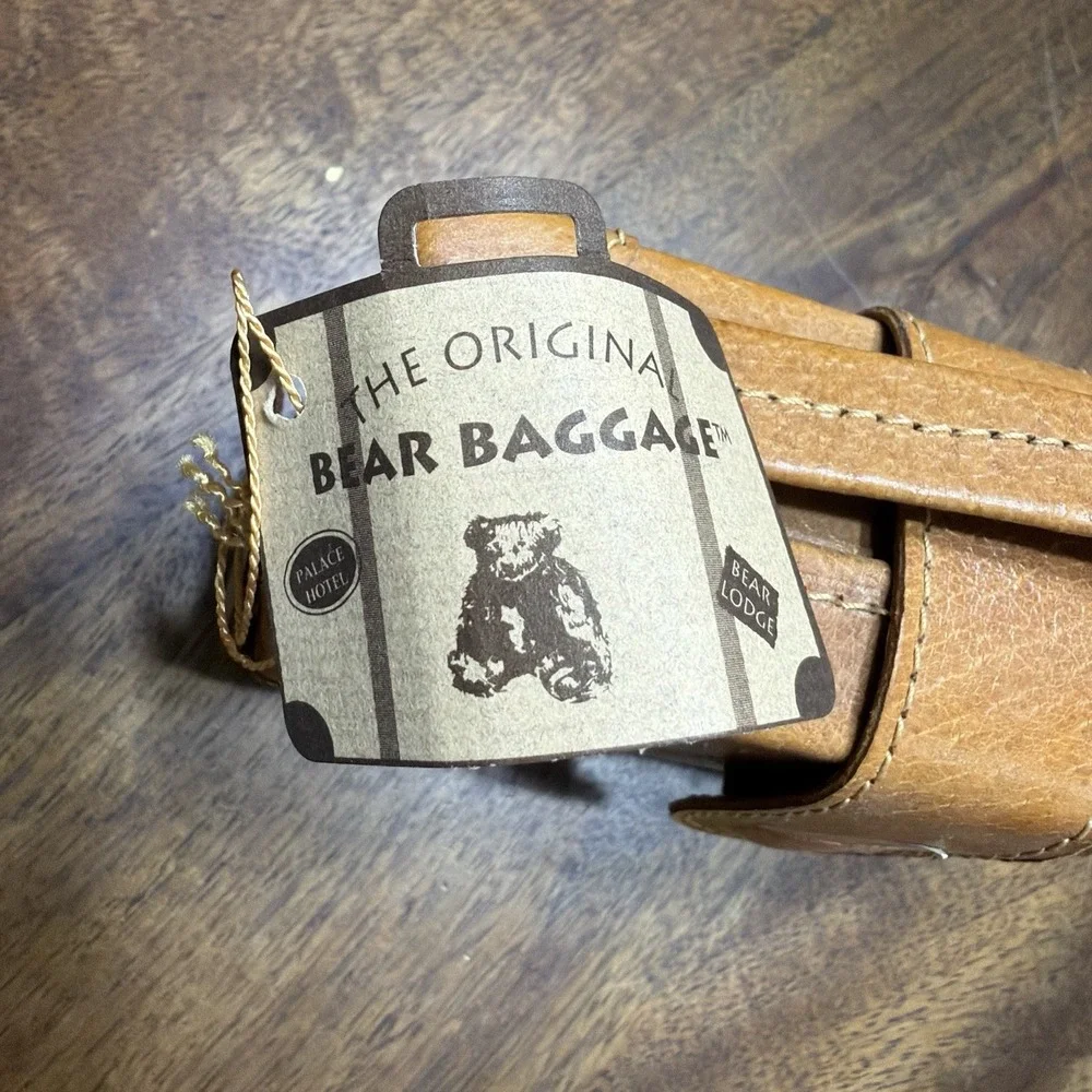 Pacific Spectrum Real Leather Bear Baggage Mini Suitcase Bag New!